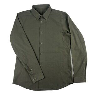 Lululemon Men’s Button Up Long Sleeve Size Medium Dress Shirt Olive Green